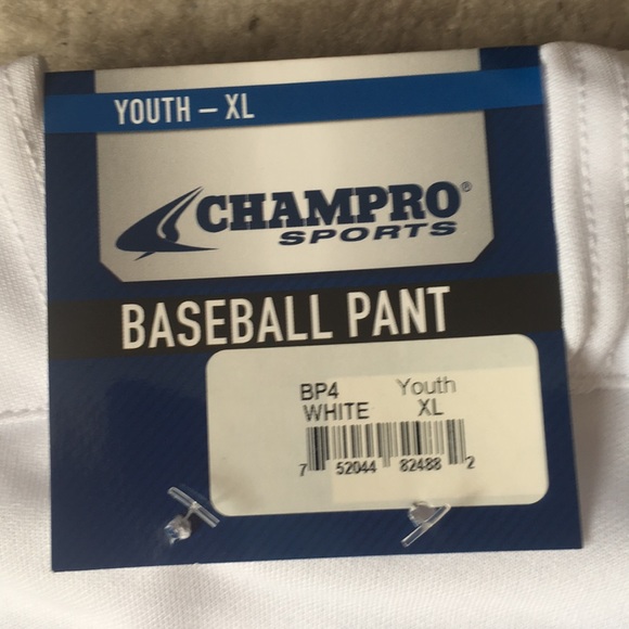 Youth Boy’s White Baseball Pants - Picture 3 of 11